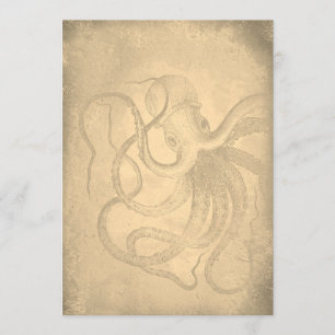 Invitación Personalize it   old octopus   Vintage paper