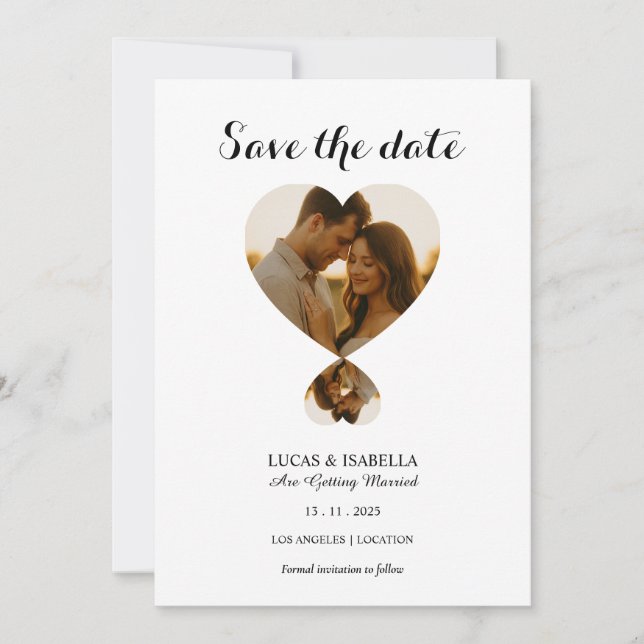 Invitación Personalize Photo save the date card (Anverso)