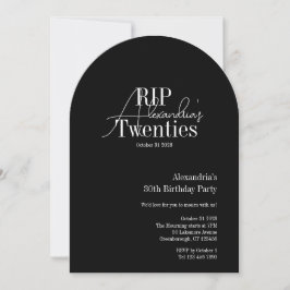 Invitación Personalized 30th birthday RIP 20s party