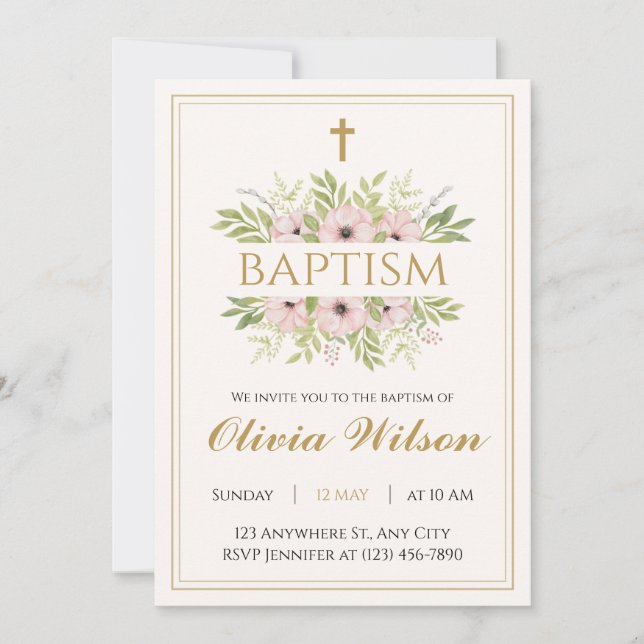 Invitación Personalized Adult Baptism Invitation (Anverso)