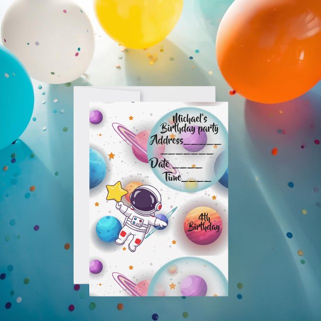 Invitación Personalized Astronaut & Planets Party Invitation (Subido por el creador)