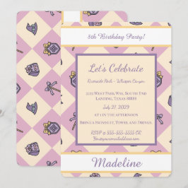 Invitación Personalized Birthday Academy Wizard School Pink