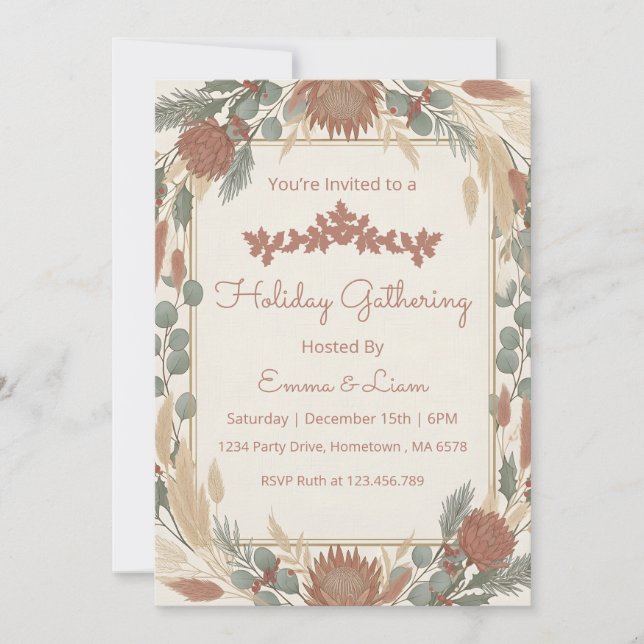 Invitación Personalized Boho Minimalist Christmas Party (Anverso)