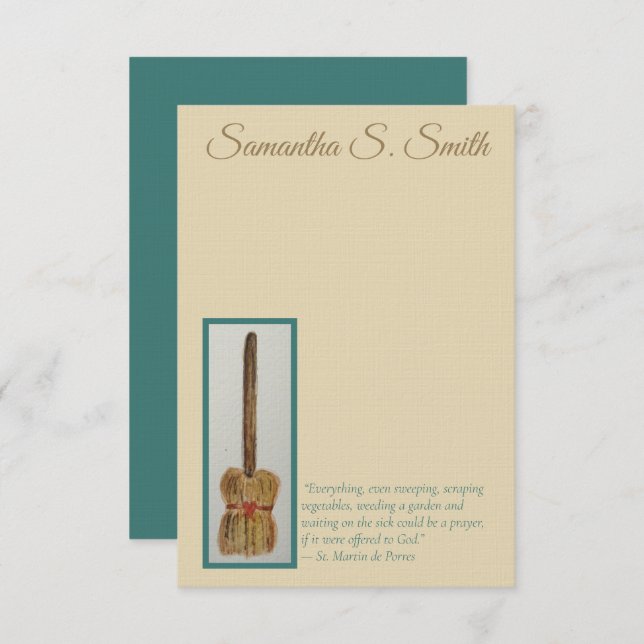 Invitación Personalized Broom - St. Martin de Porres Notecard (Anverso / Reverso)