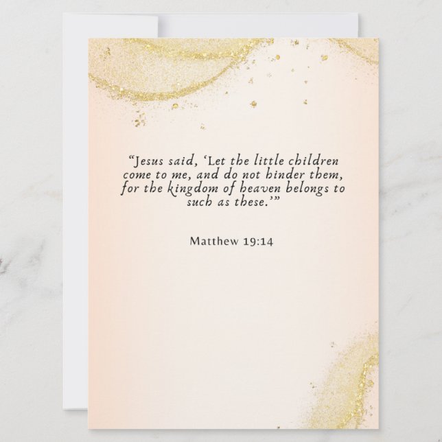 Invitación Personalized Cute Baby Girl Baptism (Reverso)