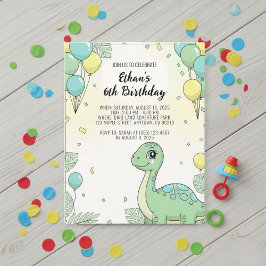 Invitación Personalized Dinosaur Birthday Invitation