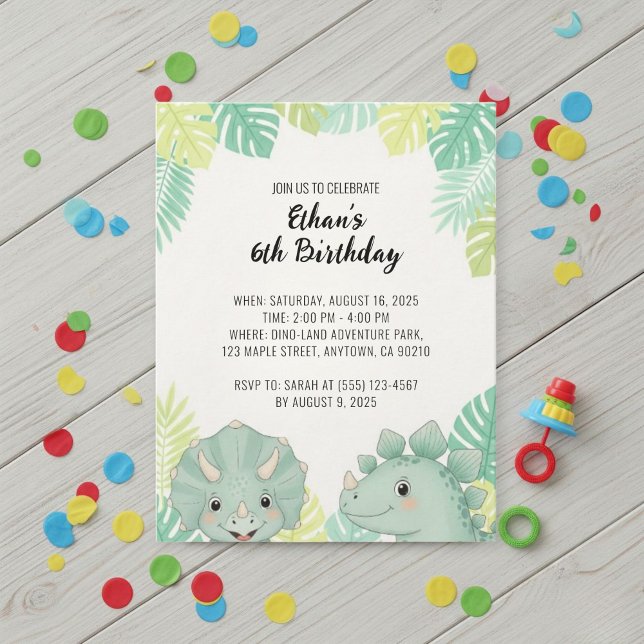 Invitación Personalized Dinosaur Birthday Invitation | Dino  (Subido por el creador)