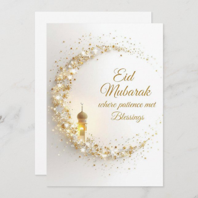 Invitación Personalized Eid Mubarak Greeting card (Anverso / Reverso)
