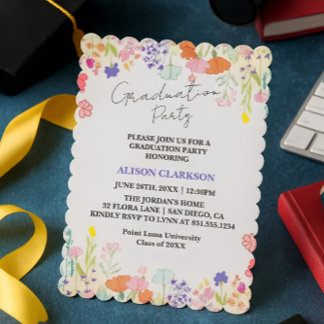Invitación Personalized Elegant Wildflower Graduation Party I