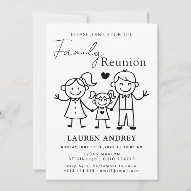 Invitación Personalized Family Reunion Party Invitation (Anverso)