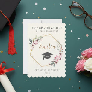 Invitación Personalized graduation ticket with cap