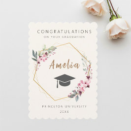 Invitación Personalized graduation ticket with cap