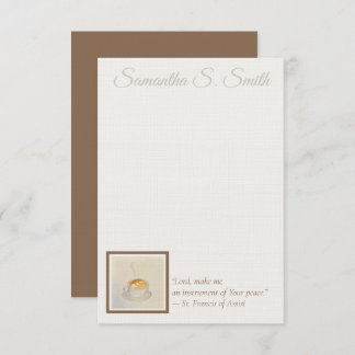 Invitación Personalized Heart Coffee Cup Flat Note Card