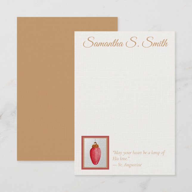 Invitación Personalized Lamp of Love Flat Note Card (Anverso / Reverso)