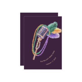 Invitación Personalized Mardi Gras Jazz Party Invitation