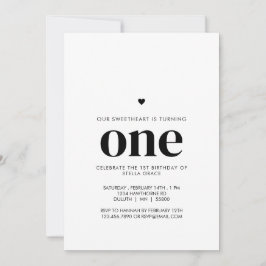 Invitación Personalized One Sweetheart First Birthday
