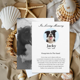 Invitación Personalized Pet Memorial Card – In Loving Memory 
