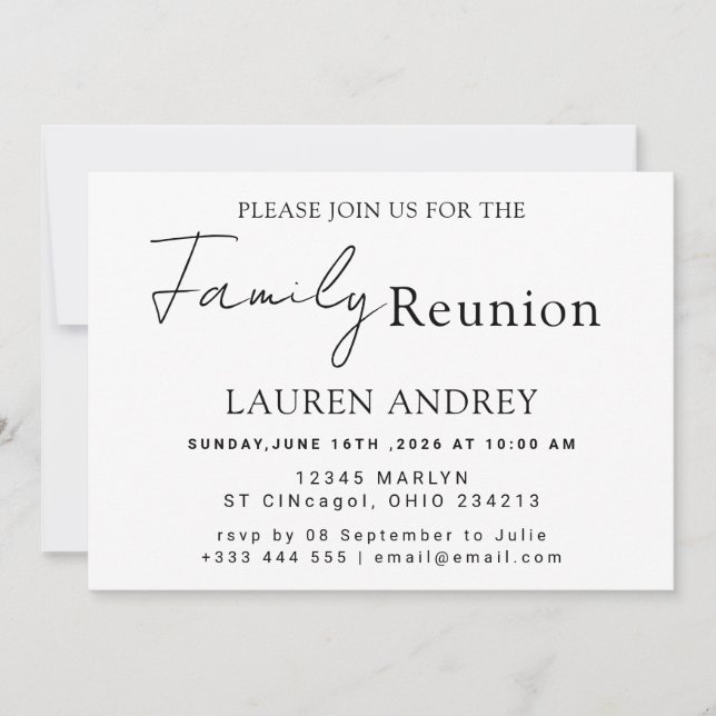 Invitación Personalized photo Family Reunion Party Invitation (Anverso)