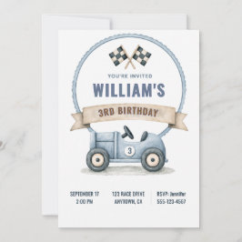 Invitación Personalized Race Car Birthday Invitation