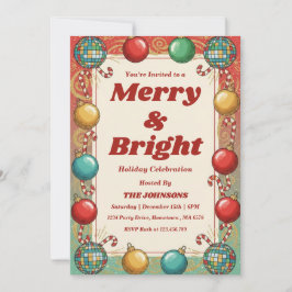 Invitación Personalized Retro Merry & Bright Holiday Party