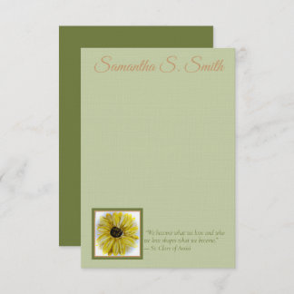 Invitación Personalized Sunflower Flat Note Card