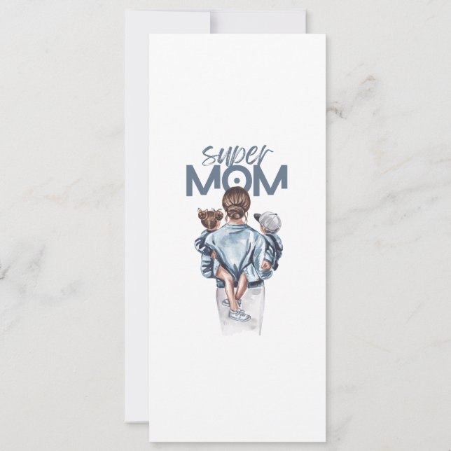 Invitación Personalized Super Mom with Son and Daughter Gift  (Anverso)