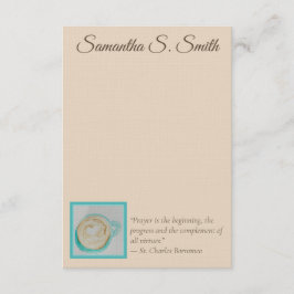 Invitación Personalized Teal Heart Coffee Cup Flat Note Card