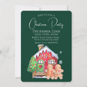 Invitación Personas de pan de jengibre adorables en acuarela 