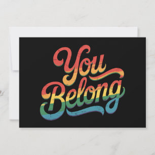 Invitación Pertenece a la lesbiana gay LGBTQ Ally Rainbow