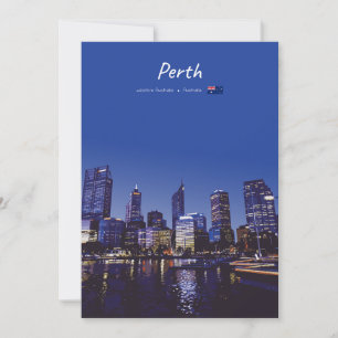 Invitación Perth, Australia - Horizonte de la ciudad de noche