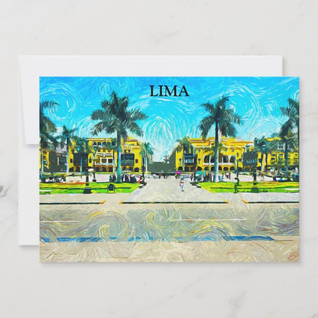 Invitación Perú: Viaje de pintado de aceite de pintas de colo (Anverso)