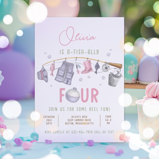 Invitación Pesca 4 cumpleaños O-Fish-Ally 4 cumpleaños (Subido por el creador)