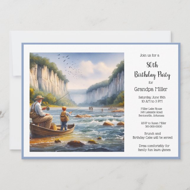 Invitación Pesca 50 cumpleaños  (Anverso)