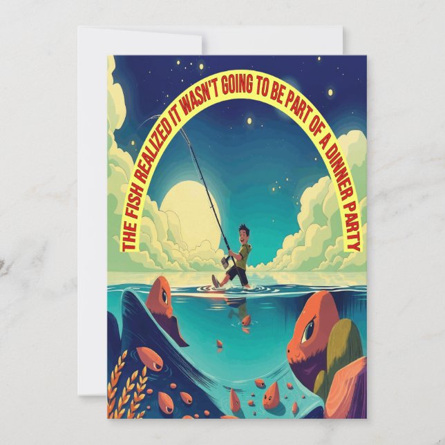 Invitación Pesca bajo las estrellas (Anverso)