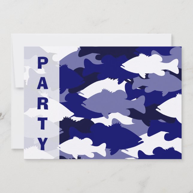 Invitación Pesca de cebo azul (Anverso)