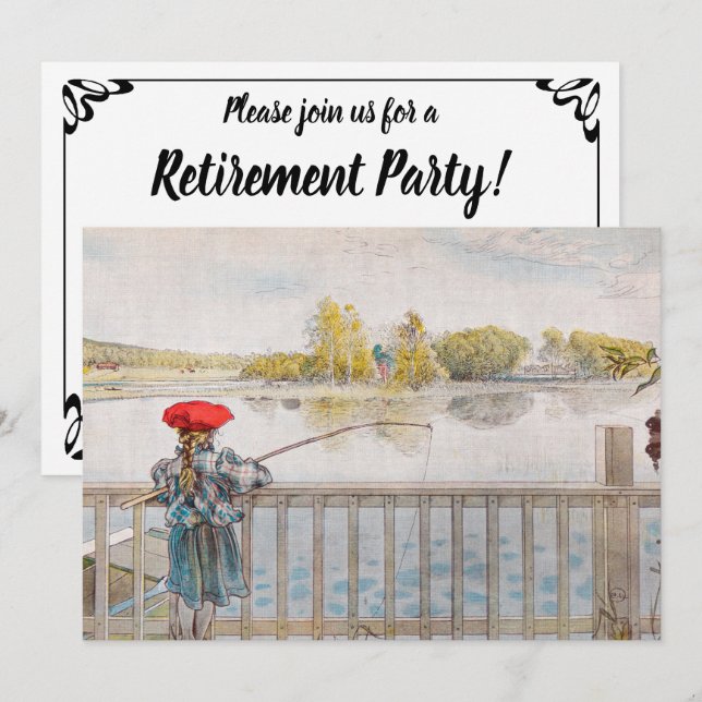 Invitación Pesca de Lisbet por Carl Larsson, Fiesta de Jubila (Anverso / Reverso)
