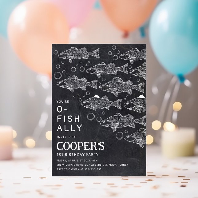 Invitación Pesca de tablero de ajedrez 1er cumpleaños (Subido por el creador)