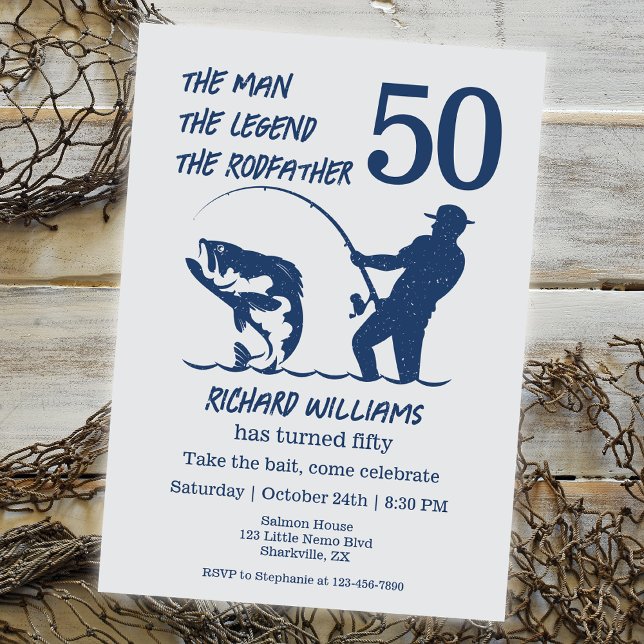 Invitación Pesca del Rodfather Big Fish 50 cumpleaños (Subido por el creador)