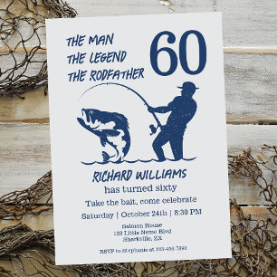 Invitación Pesca del Rodfather Big Fish 60 cumpleaños