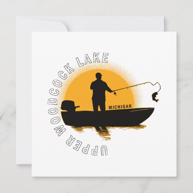 Invitación Pesca en Lago Michigan (Anverso)