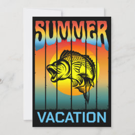 INVITACIÓN PESCA EN VACACIONES DE VERANO OCÉANO ATARDECER