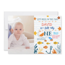 Pesca Foto del niño de cumpleaños O-fish