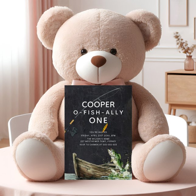 Invitación Pesca moderna Primer cumpleaños (Subido por el creador)