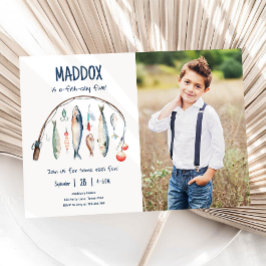 Invitación Pesca O-Fish-Ally El Gran Niño Azul Cumpleaños