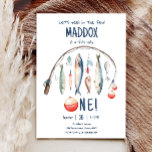 Invitación Pesca O-Fish-Ally El Gran Niño Azul Cumpleaños<br><div class="desc">(H) ¡Una manera perfecta de invitar a sus invitados a la fiesta de cumpleaños de su pequeña!</div>