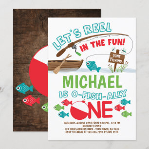 Invitación Pesca, O-Fish-ally Un Cumpleaños