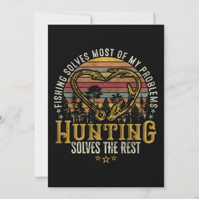 Invitación Pesca y caza de semillas Antler Elk, caza de venad (Anverso)