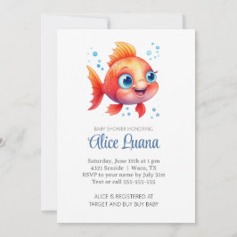Invitación Pescado acuático bajo el mar Baby Shower