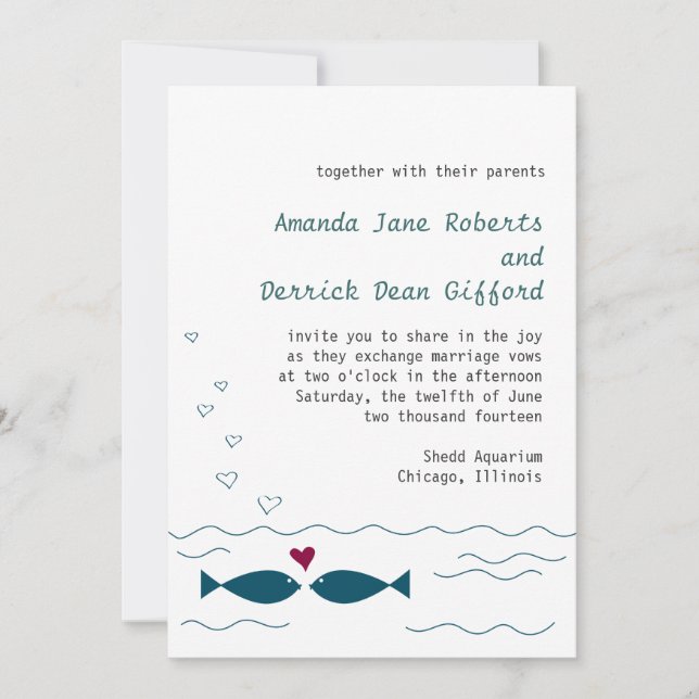 Invitación Pescado de amor (Anverso)