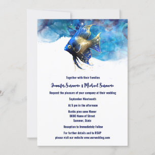 Invitación Pescado de ángel de la isla del arrecife de oro az